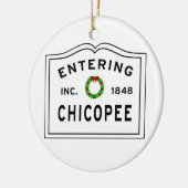 Kippen, MA Holiday Wreated Ceramic Ornament (Links)