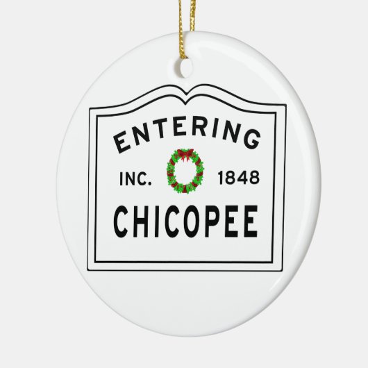 Kippen, MA Holiday Wreated Ceramic Ornament (Links)