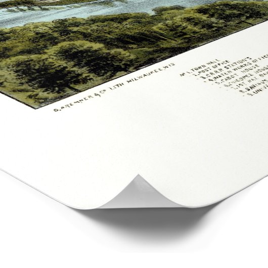 Kippen, MA Panorama Map - 1878 Poster (Hoek)