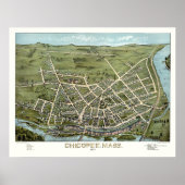 Kippen, MA Panorama Map - 1878 Poster (Voorkant)