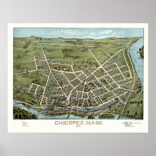 Kippen, MA Panorama Map - 1878 Poster (Voorkant)