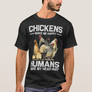 Kippen maken me tevreden Dierenvrienden van de Fun T-shirt