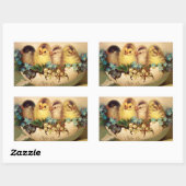 KIPPEN MET BLAUWE WITTE STROMEN IN EENVOUDIGE EGG RECHTHOEKIGE STICKER (Vel)