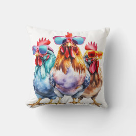 Kippen met een grote zonnebril kussen