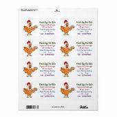 Kippen met eieren cartoon vers ei-teken voor verko etiket (Full Sheet)