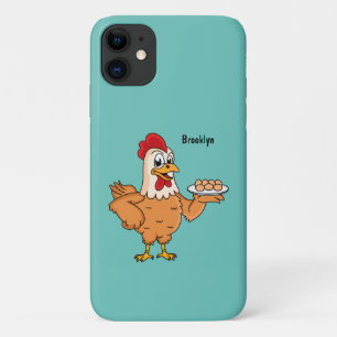 Kippen met eieren op de cartoon van borden Case-Mate iPhone case