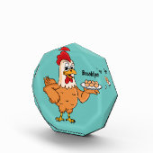 Kippen met eieren op de cartoon van borden fotoblokken (Rechts)