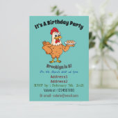 Kippen met eieren op de cartoon van borden kaart (Staand voorkant)