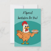 Kippen met eieren op de cartoon van borden kaart (Achterkant)