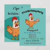 Kippen met eieren op de cartoon van borden kaart (Voorkant / Achterkant)