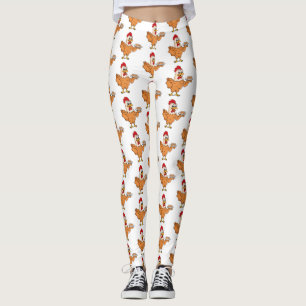 Kippen met eieren op de cartoon van borden leggings