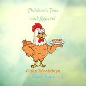 Kippen met eieren op de cartoon van borden raamsticker (Vel 3)