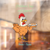 Kippen met eieren op de cartoon van borden raamsticker (Vel 2)