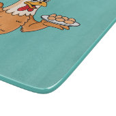 Kippen met eieren op de cartoon van borden snijplank (Hoek)