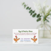 Kippen met eieren op de cartoon van borden visitekaartje (Staand voorkant)