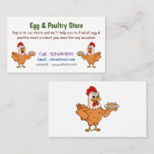 Kippen met eieren op de cartoon van borden visitekaartje (Voorkant / Achterkant)