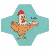 Kippen met eieren op de cartoon van borden voetbal (Enkel)