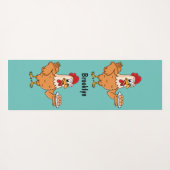 Kippen met eieren op de cartoon van borden yogamat (Achterkant (horizontaal))