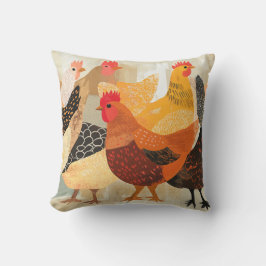 Kippen met gevarieerde veren patronen en kleuren kussen