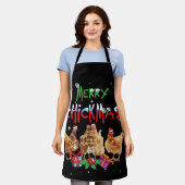 Kippen met kerstairlicht voor kerstavond Merry Xma Schort (Gedragen)