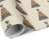 Kippen met kerstbomen cadeaupapier (Rol Hoek)