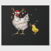 Kippen met kerstmis T-shirt Reindekerlicht Cadeaupapier (Vlak)