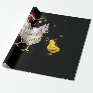 Kippen met kerstmis T-shirt Reindekerlicht Cadeaupapier