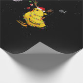 Kippen met kerstmis T-shirt Reindekerlicht Cadeaupapier (Hoek)