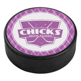 Kippen met kruideniersluiken hockey puck