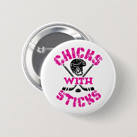 Kippen met kruideniersmeisjes ronde button 5,7 cm (Voorkant /achterkant)