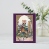 Kippen met lute en eieren briefkaart (Staand voorkant)