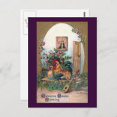 Kippen met lute en eieren briefkaart (Voorkant / Achterkant)