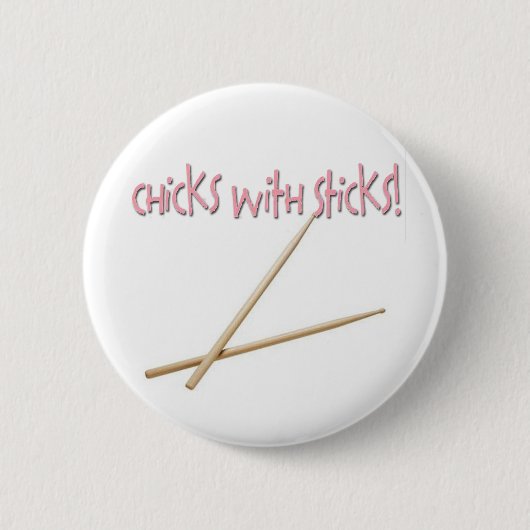 Kippen met scheuren ronde button 5,7 cm (Voorkant)