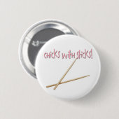 Kippen met scheuren ronde button 5,7 cm (Voorkant /achterkant)