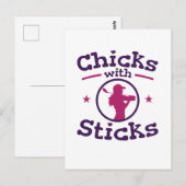 Kippen met schitterende Golfgolfervrouwen Briefkaart (Voorkant / Achterkant)