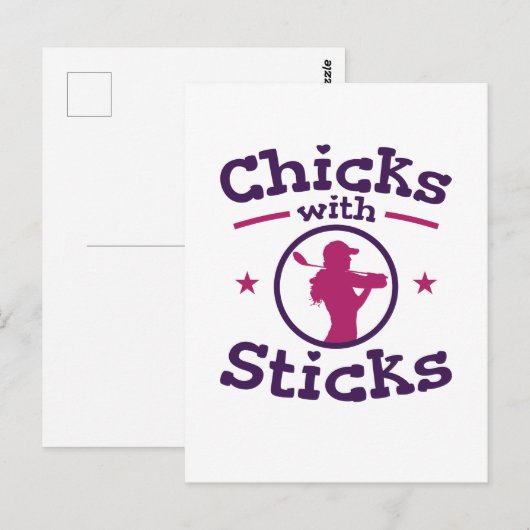 Kippen met schitterende Golfgolfervrouwen Briefkaart (Voorkant / Achterkant)