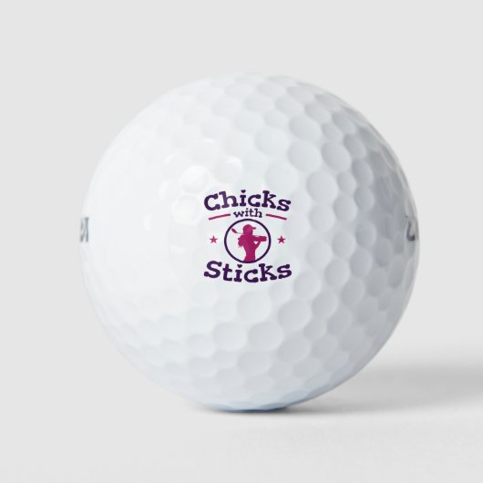 Kippen met schitterende Golfgolfervrouwen Golfballen (Voorkant)