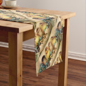 KIPPEN MET STROMEN IN EENVOUDIGERE EGG KORTE TAFELLOPER (Voorbeeld)