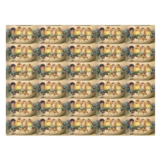 KIPPEN MET STROMEN IN EENVOUDIGERE EGG TAFELKLEED (Voorkant (Horizontaal))