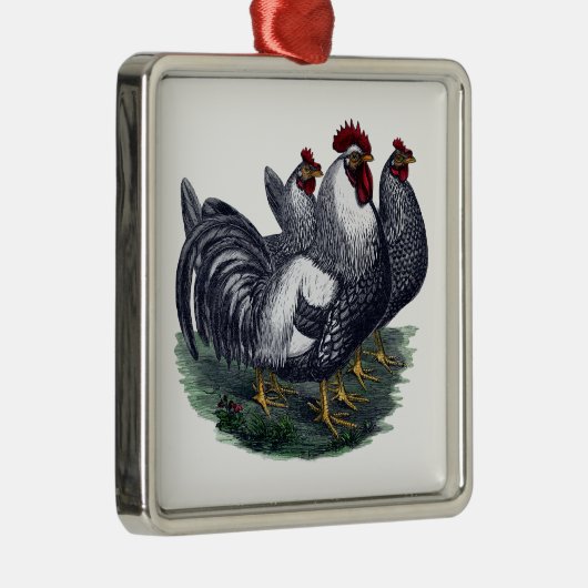  Kippen Metaal Ornament (Rechts)