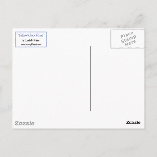 Kippen onderweg briefkaart (Achterkant)