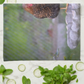 Kippen op Birdbat Kitchen Towel Theedoek (Gevouwen)