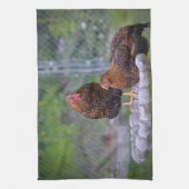 Kippen op Birdbat Kitchen Towel Theedoek (Verticaal)