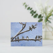 Kippen op Briefkaart van Snowy Branches (Staand voorkant)