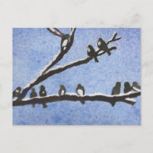 Kippen op Briefkaart van Snowy Branches (Voorkant)
