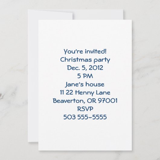 Kippen op een kerstuitnodiging kaart (Achterkant)