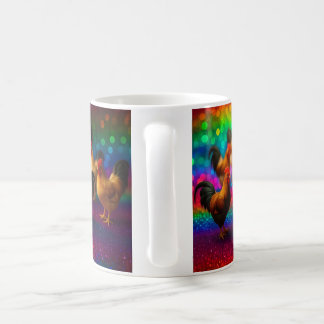 Kippen op een regenboog achtergrond koffiemok