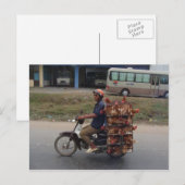 Kippen op motorfiets-Vietnam Briefkaart (Voorkant / Achterkant)
