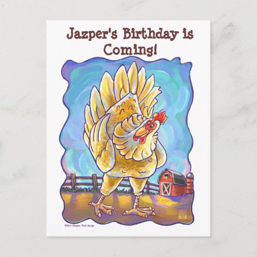 Kippen Partij Centrum Aankondigingskaart (Voorkant)