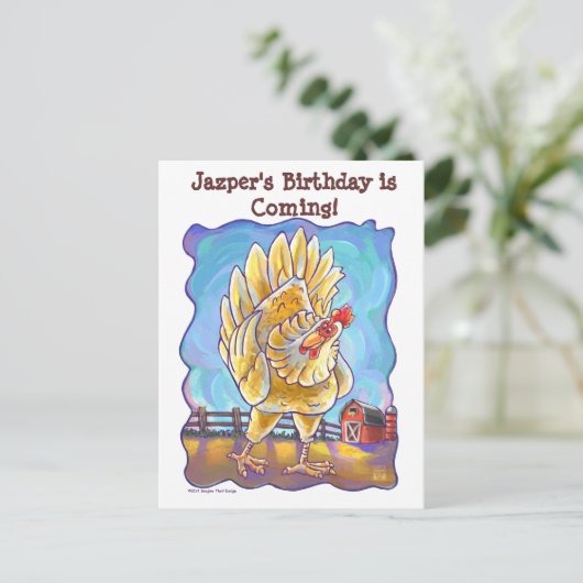 Kippen Partij Centrum Aankondigingskaart (Staand voorkant)